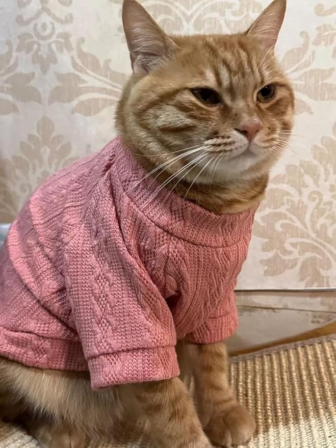 Kitten Clothes, Dog Cat Sweaters Pet Puppy Knitwear Costume Fall Winter Coat for Small Medium Cats Dog Girl Boy Fit 2.2-23lb