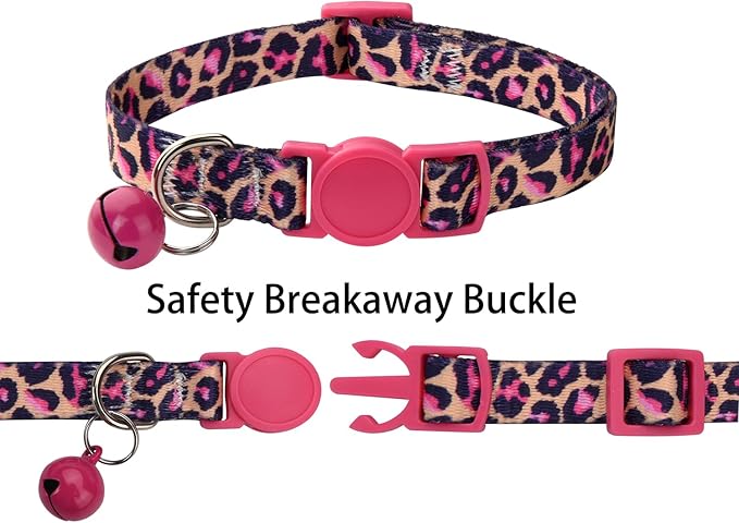 MarukoPet Cat Collar Breakaway with Bells, 3 Pack Girl Boy Pet Cat Collar with Bohemia Floral Tribal Geometric Patterns, Adjustable 7.5-12 Inch, with Safety Buckle for Kitten Cat(Set C)