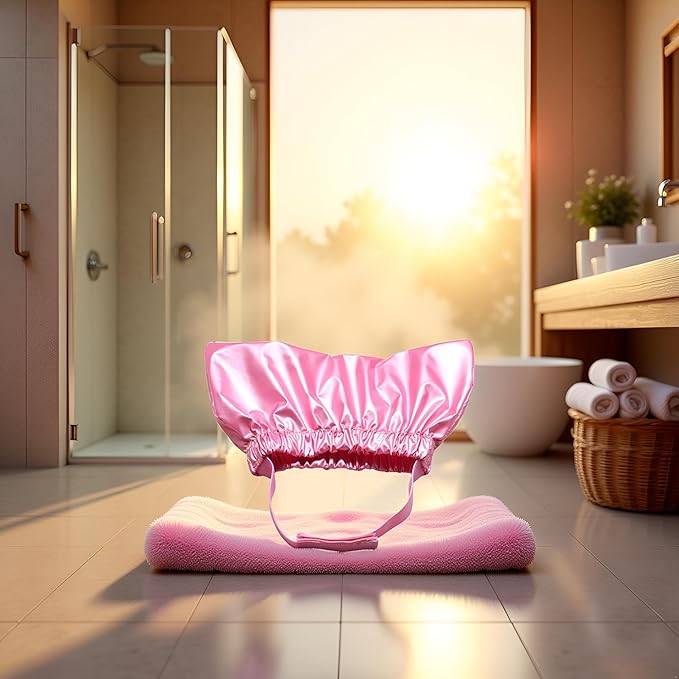 Pink Cat Shower Caps, Cat Shower Cap Shower and Bath Supplies Pet Bath Accessories Prevent Water in Pet Ears Headgear Waterproof, Bathing for Dog Bonnet Apparel and Accessories