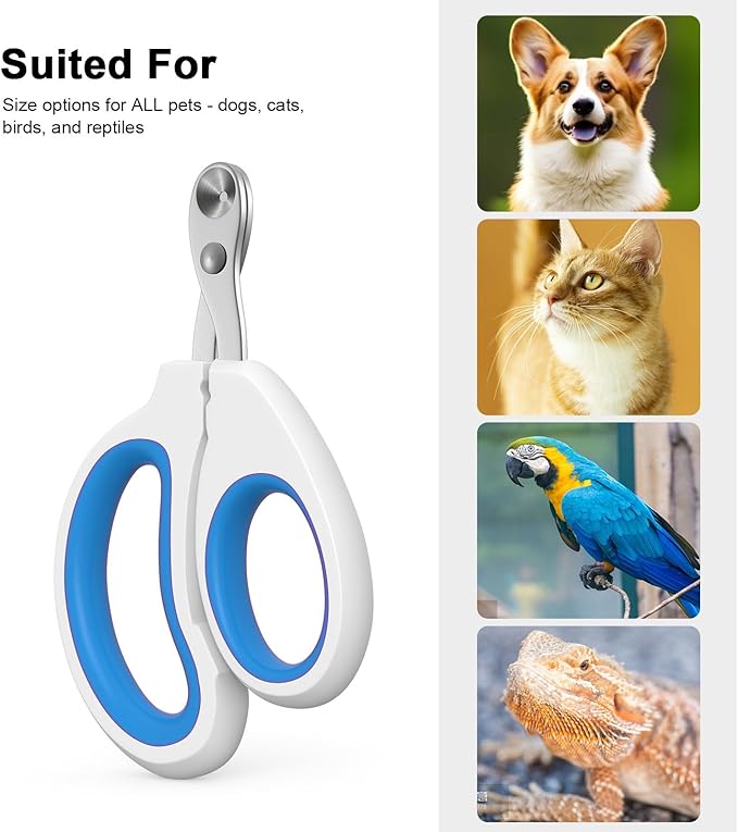 Aogeili Cat Claw Nail Clippers, Beginner Friendly Safety Trimmer, Pet Grooming Essentials Accessories with Stainless Steel Non Slip Handle for Kitten Puppy Rabbit Small Pets