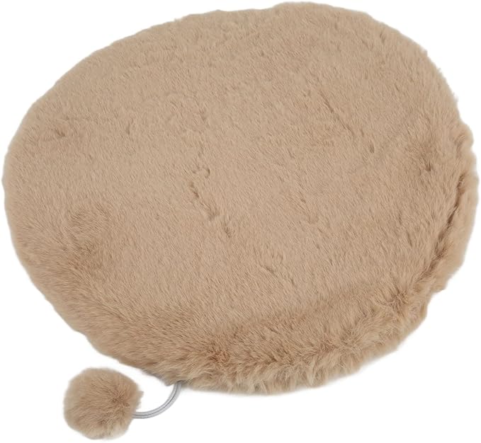 KANASI 1.6 Inch Round Faux Rabbit Fur Cat Bed, Replacement Pad for Pet Sleeping Mats for Windowsills Cages Kennels and Furniture (Grey)