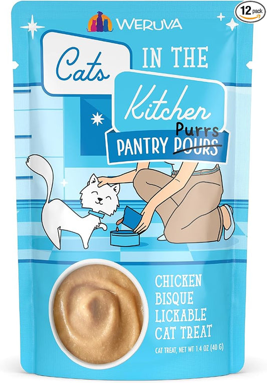 Weruva Cats in the Kitchen Pantry Pours, Chicken Bisque, 1.4oz Pouch, Pack of 12