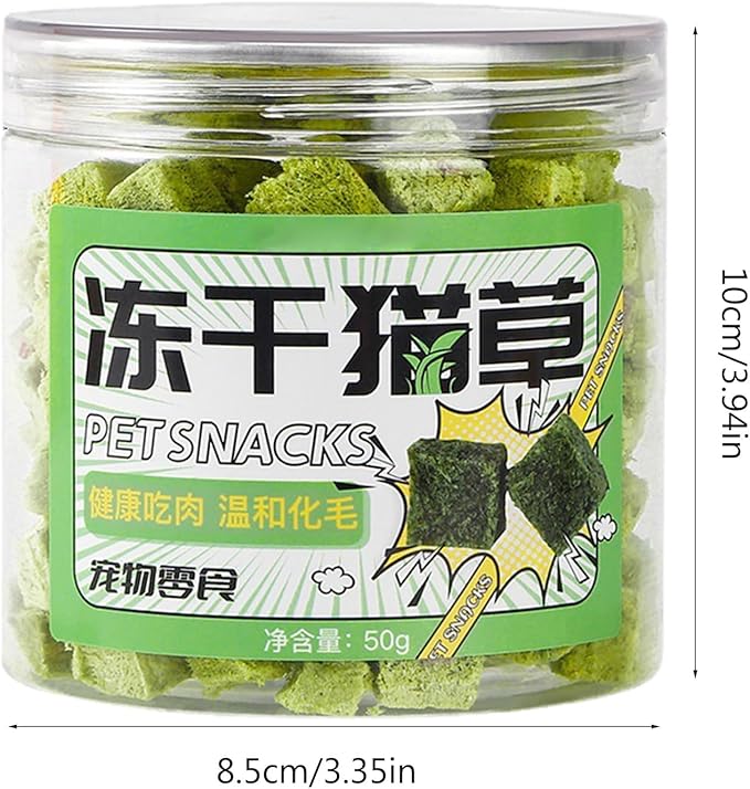 Fun and Entertaining Cat Grass Chewables Wheatgrass Perfect for Indoor Treat 50g Cat Grass Snacks Anti-Hairball Cat Grass for Indoor Cats