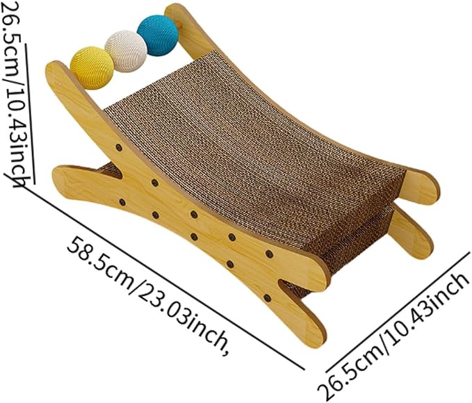 Cat Couch Scratcher Scratching Pad Modern Pet Furniture Cardboard Scratching Nest Cat Bed for Resting Playing Sleeping- Wood Color