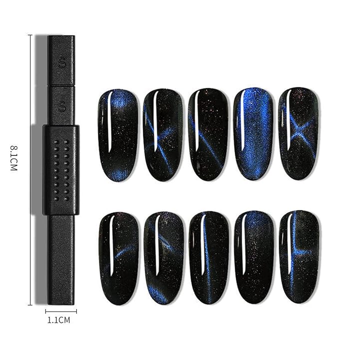 WOKOTO 9Pcs Cat Eye Magnet For Nails Uv Gel Nail Magnets For Gel Polish Magnet Pens Sticks Gradient Designs Tools Nail Art Magnets Pens For Women Nails Magnetic Stick Wands Nail Polish Magnet