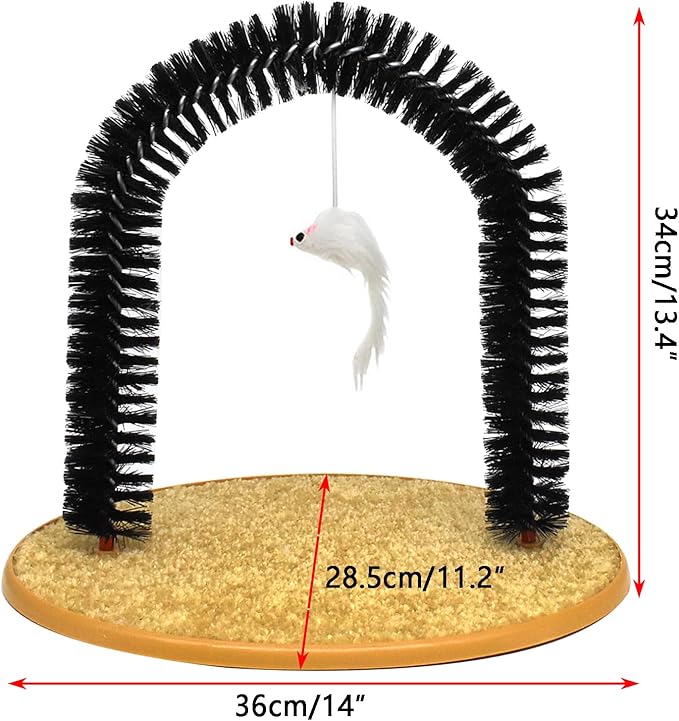 Cat Scratcher,Cat Brushes for Indoor Cats,Self Groomer Scratching Board Scratch Pad,Cat Face Head Self Grooming Brush Post for Deshedding w/Cute Kitten Toy