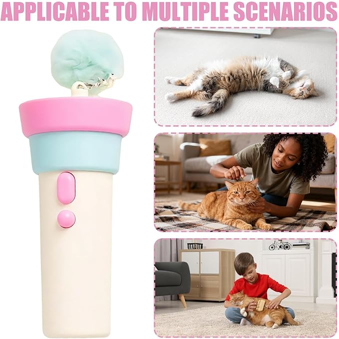 Electric Cat Wand Toy with Telescopic Rope, Cat Teaser Game Interactive Cats Toys Fuzzy Ball Launchers Funny Enrichment Toys for Bored Indoor Pets