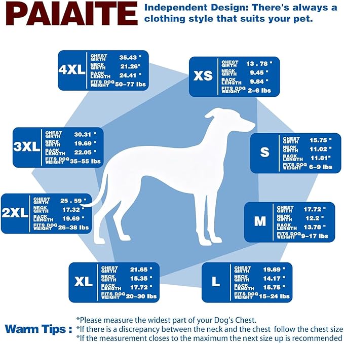 Paiaite Red Striped Dog Pajamas: 4-Legged Cotton Stretchable Jumpsuit Pjs - Lightweight Cozy Puppy Onesie Clothes, Comfortable Pet Sleepwear for Hair Shedding Coverage L
