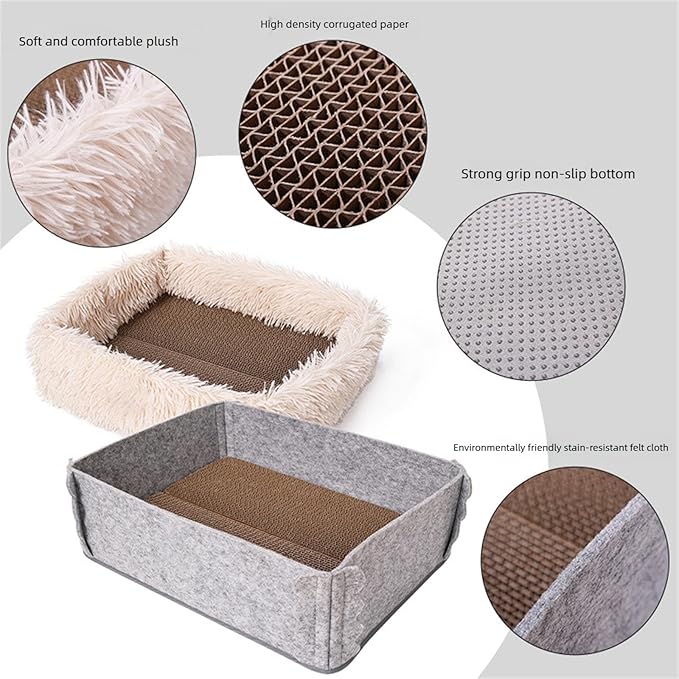 Corrugated Paper Pet Bed for Indoor Cats Easy to Use Furniture for Boredom Home Entertainment Scratcher