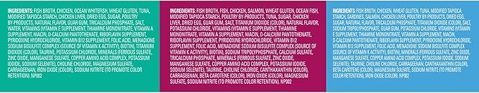 Meow Mix Seafood Favorites Chunks in Gravy Wet Cat Food Variety Pack, 2.75 Ounce (Pack of 48)