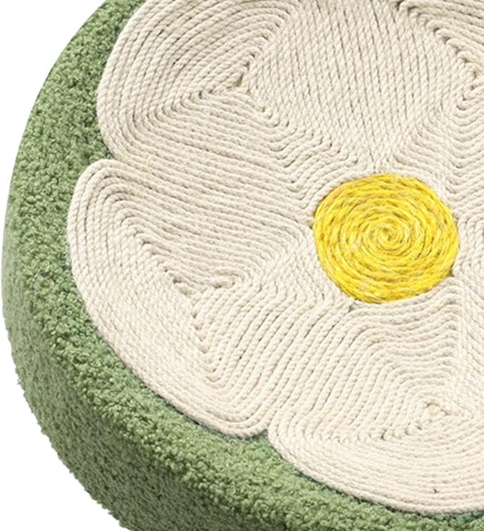 Cat Scratcher Bowl Sisal Scratching Board Lounge Bed Furniture Protector Sofa Couch 15.35inch Green Flower