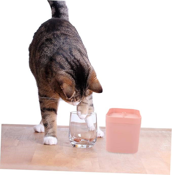 Automatic Cat Water Fountain Self-Circulating PET Water Dispenser Filter Pink Color for Cats and Dogs 2L Capacity Plastic Easy to Clean