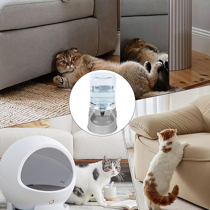 Large Capacity Pet Drinking Dispenser - Automatic Cat Dog Feeder, Bowl | Watering Station for Small Medium Puppy Kitten Animals, Spill Resistant Household Indoor Supply