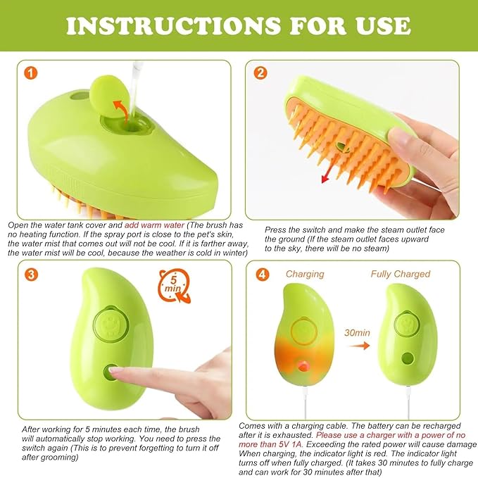 2024 Multifunctional Pet Grooming Brush - 3-in-1 Detangling and Massage Comb for Removing Loose Hair from Cats and Dogs (Banana)