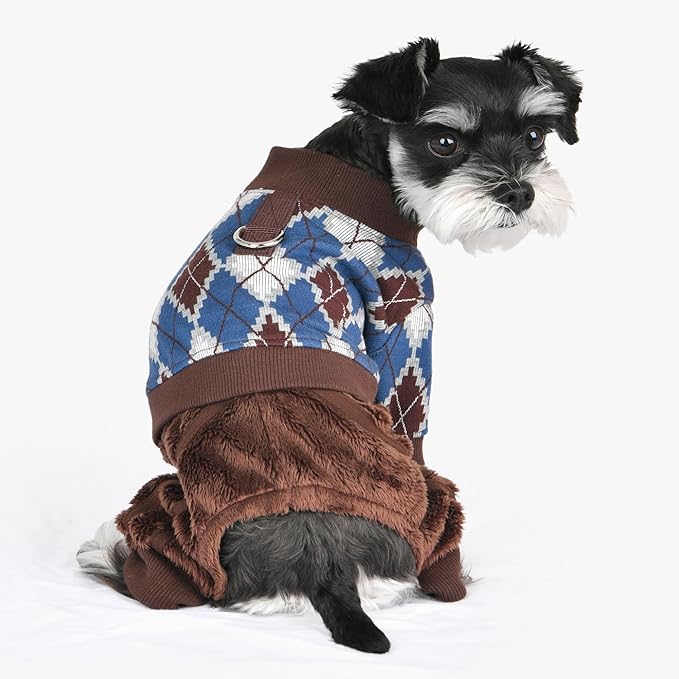 Puppia Vance Winter Jumpsuit Warm Cozy Fashionable for Small Dogs, Teal, Large