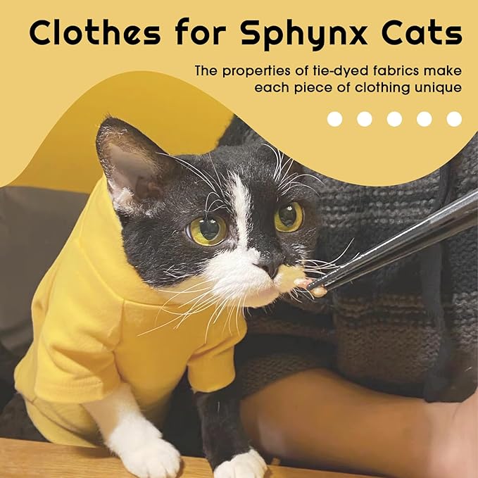 QBLEEV Sphynx Cat Clothes, Soft Stretchy Cat Sweater for Cats Only, Turtleneck Hairless Cats Pullover Shirt, Breathable Kitten Pajamas Warm Lightweight Jumpsuit for Indoor Outdoor Daily Wear & Sleep