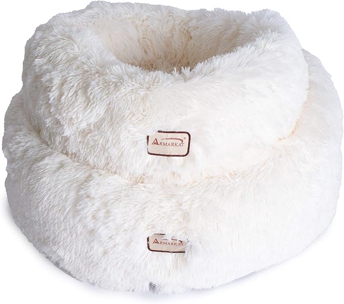 Armarkat Cuddle Bed Model C70NBS-M, Ultra Plush and Soft, White