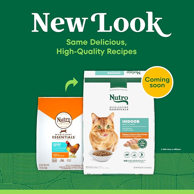Nutro Wholesome Essentials Dry Cat Food, Indoor Cat Food Dry Chicken & Brown Rice Recipe, 14 lbs.