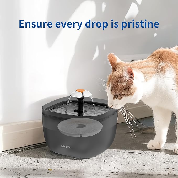 SARPAWS 8 Pack Replacement Filters & 8 Pack Pre-Filter Sponges Set – Official Replacement Filters for Sarpaws Cat Drinking Water Fountains Dog Water Dispenser-FW1