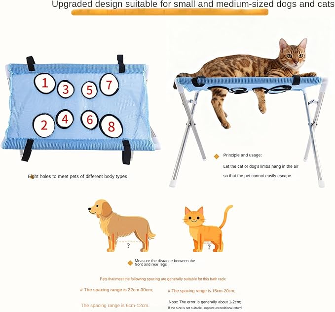 Dog Hammock for Nail Trim,8-Hole Design Cat Grooming Harness,Pet Nail Clipping Hanger | for Cats Dogs Kitten Puppy Small Medium Large Breed Indoor Home Hair Cutting Ear Cleaning