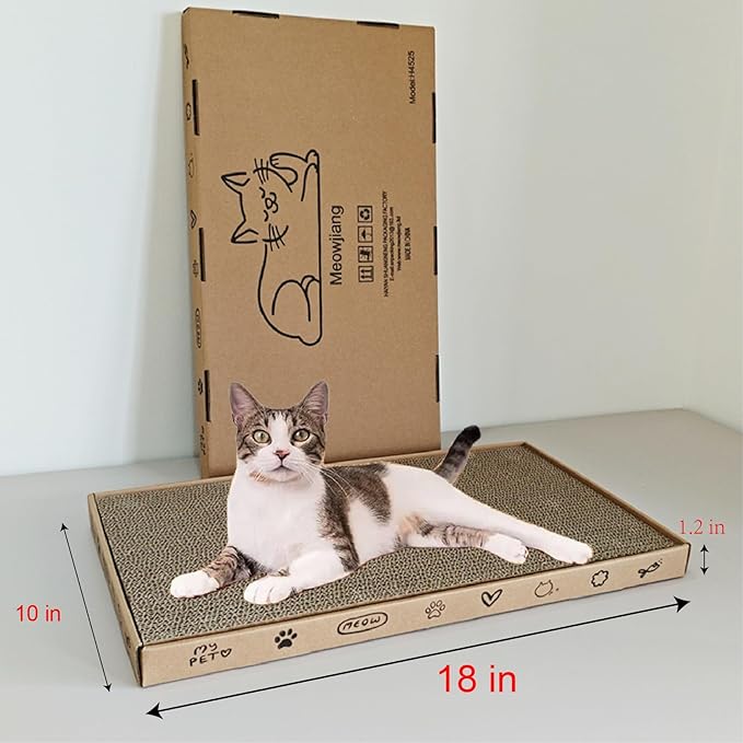 Cardboard Scratcher Pad, Wide Corrugate Cat Scratchers, Cat Scratching, Cat Scratch Pad, Furniture Protectors from Cat Scratching,Double-Sided Design (2PCS)