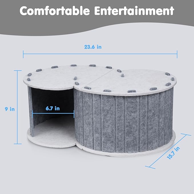 Cat House for Indoor Cat - Vertical Double Layer Cat Beds & Furniture S-Tunnel Cat Hideaway Removable Cat Cubby for Multi Small Pet Kitten