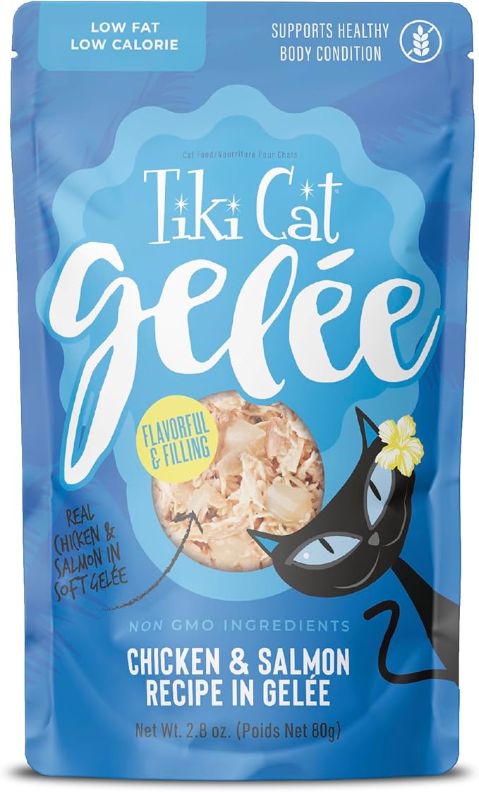 Tiki Cat Gelee Wet Cat Food, Chicken & Salmon, 2.8 oz. Pouch (12 Count)