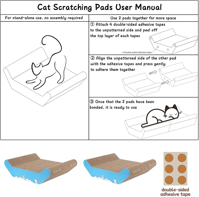 Cat Scratcher Cardboard Cat Scratch Pad Bed 22.8x16.5 Inch Extra Large Corrugated Cat Scratching Board Furniture Protector for Indoor Cats, Large Cats & Multi-cat Homes