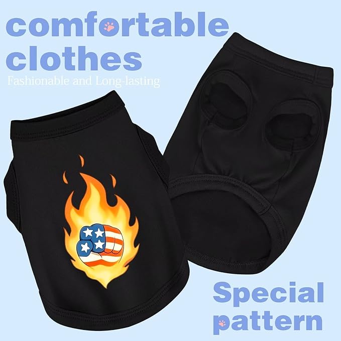 Discover Cozy Cotton Canine Wear: Soft, Lightweight, and Breathable Dog Shirt Vest, Keeping Your Furry Friend Warm and Comfy! Fist Flag M