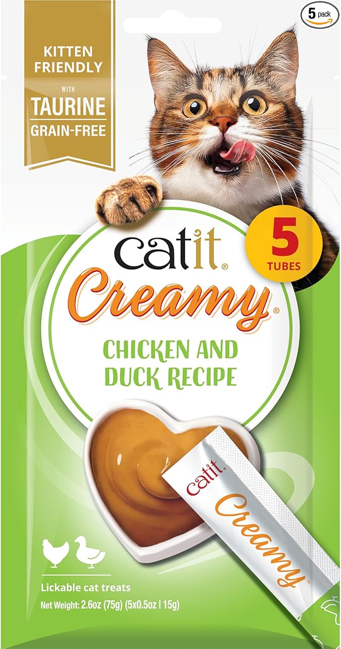 Catit Creamy Lickable Treat, Chicken & Duck 5pk