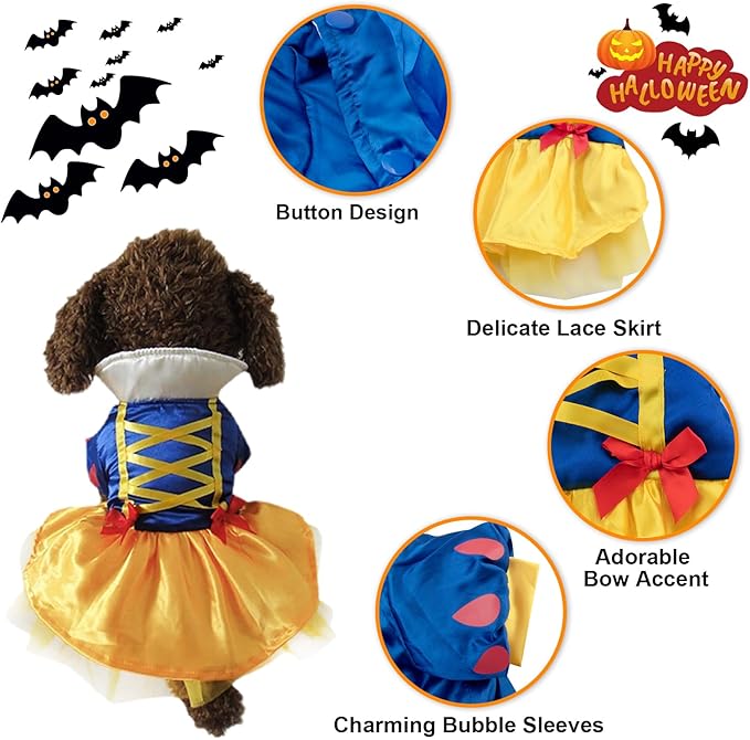 Dog Costume Dog Halloween Costume, Princess Dogs Dress Halloween Cat Costumes Pet Apparel, Cute Cosplay Costumes Coat for Halloween Party Christmas Special Events