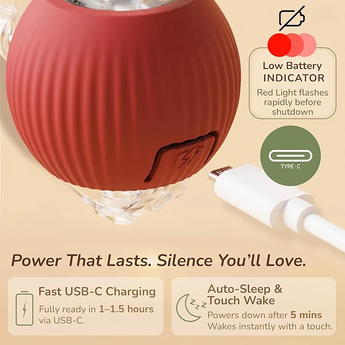 Smart Ball 2.0 - Automatic Cat Toy & Interactive Dog Toys for Small Dogs - Moving Cat Toy Ball for Indoor Cats - Motion Activated, Light Up, USB-C Rechargeable Pet Toy, 2 Speed Modes [Red]