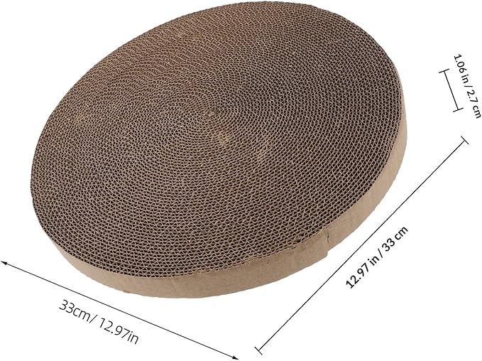 TOYANDONA Replaceable Corrugated Paper Cat Scratching Pad Core, Reusable Round Floor Scratching Board for Indoor Kittens, Natural Sturdy Replacement Scratcher for Cat Beds and Furniture