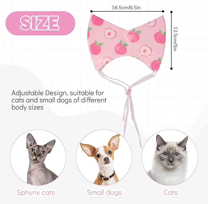 Nanaki Adjustable Cat Shower Cap-Waterproof Sphynx Shower Cap for Cats and Small Dogs Kitten Puppy, Reusable Pet Ear Protection Ear Covers for Bath Grooming Ear Drops Guard