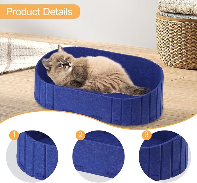 Cat Scratcher Bed Cat Scratching Board Furniture Protector Breathable Cats Kittens Pet Supplies Detachable Comfortable Basket, Blue