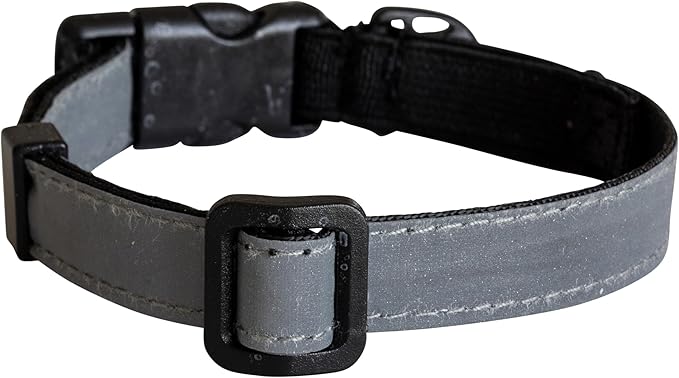 CatGoods Reflective Silver Stretch Cat Collar – Escape-Safe Alternative to Breakaway, Adjustable, Comfortable, ID and Bell Attachment