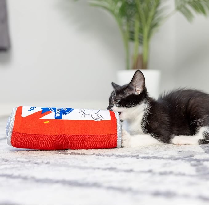 Huxley & Kent Kicker Cat Toy | Cats Blue Ribbon | Large Strong Catnip Filled Crinkle Cat Toy | Plush and Burlap Toy Promotes Natural Hunting Instinct | Kittybelles