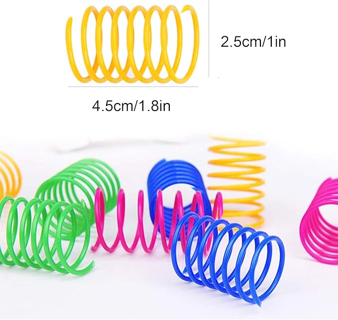 40 Pack Cat Spring Toy, Interactive Cat Toy for Indoor Cats Plastic Coils Colorful Springs Cat Toys Active Healthy Fitness Play Coil Spiral Springs Kitten Toys for Swatting, Biting, Hunting