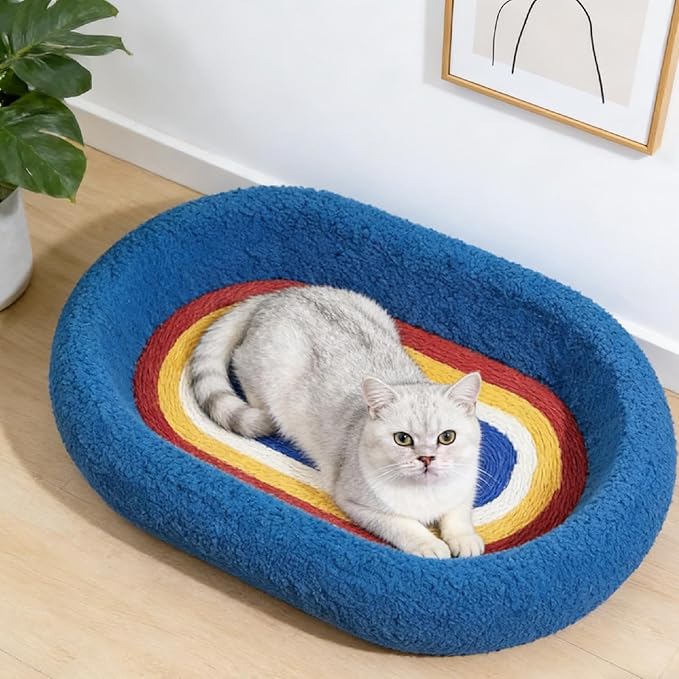 Cat Scratcher Bed Scratching Pad Multifunctional Resting Soft Saving Space Cozy Puppy Breathable Cat Nest Furniture Protector