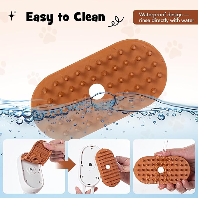 INFOX 1-Pack Cat Steam Brush, 4-in-1 Pet Steaming Grooming Brush for Cats & Dogs