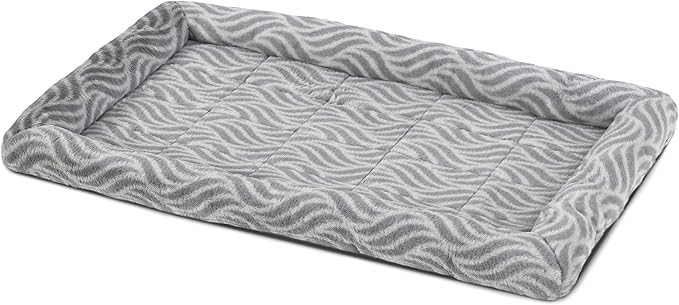 MidWest Homes for Pets QuiteTime Deluxe Wave Bolster Bed for Intermediate Dogs; Easily Machine Wash and Dry; Gray; 36"; 40236-WVGY
