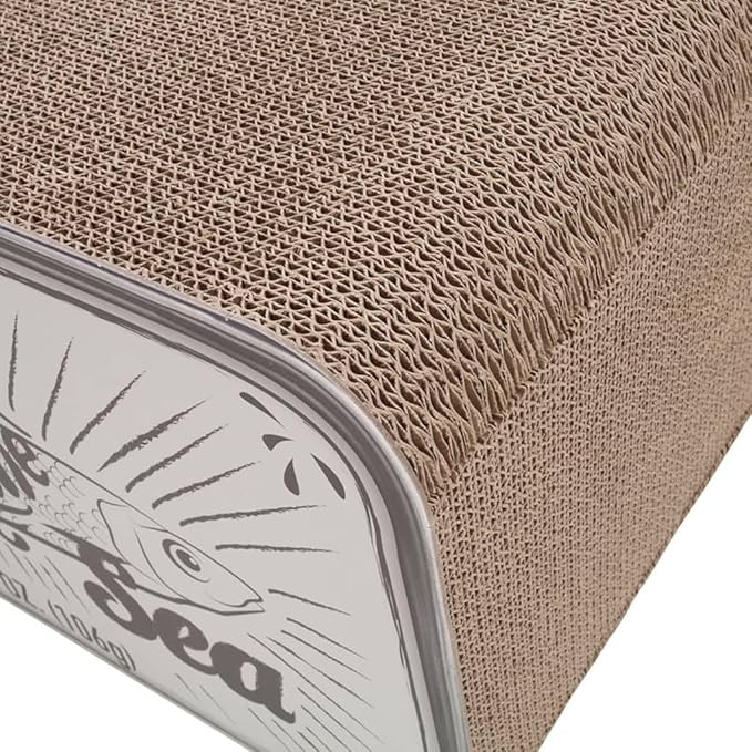 District 70 Sardine Cardboard Cat Scratcher, 60 x 30 x 30 cm, White