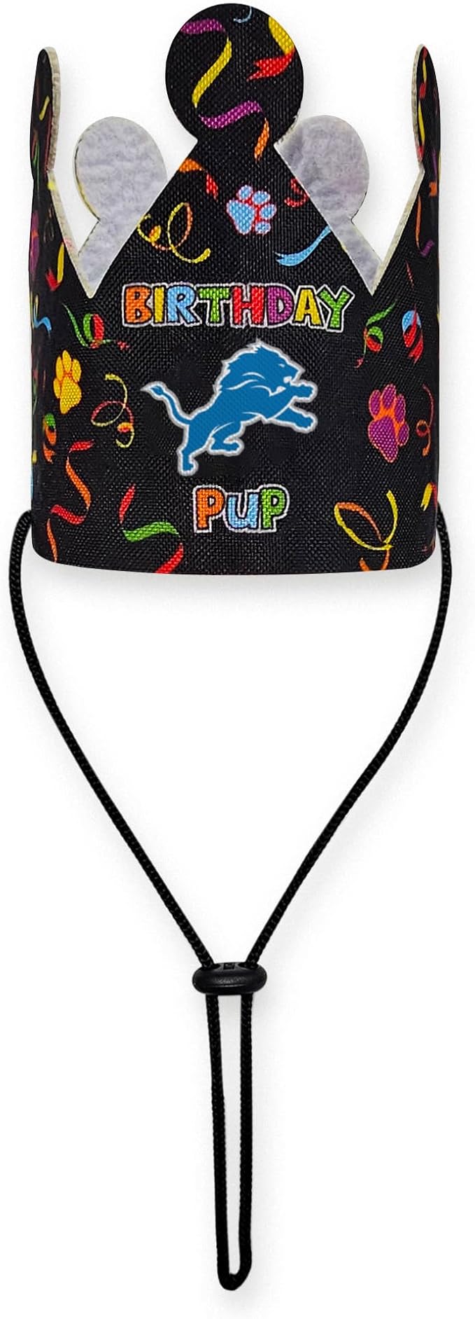 NFL Detroit Lions Pet Birthday Crown, Licensed Dog & Cat Birthday Party Hat, Football Team Costume Accessory, Pet Celebration Outfit