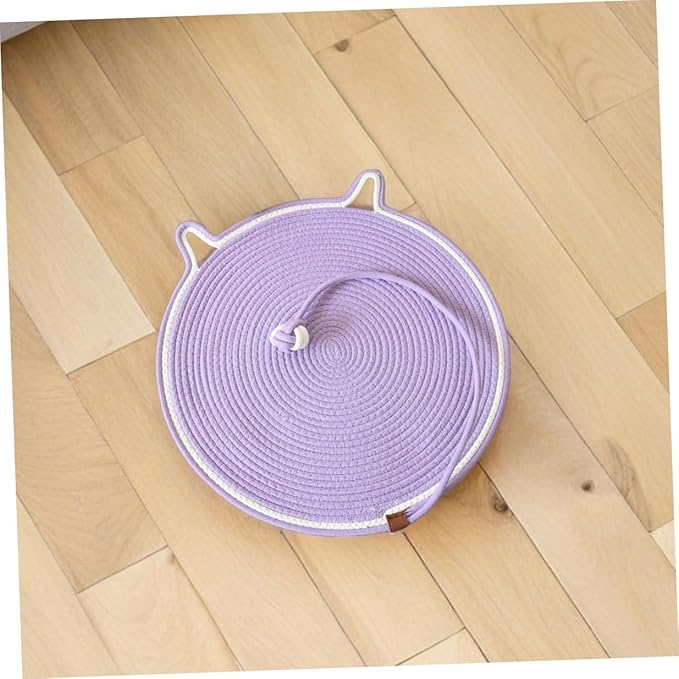 Cat Scratching Mat and Pad Anti-Slip Sturdy Cat Scratch Bed Small Purple Indoor Sofa Protector for Kitten Claw Grinding and Furniture Defense