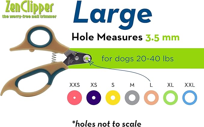 Zen Clipper Pet Nail Clipper for Dogs – Dog Nail Clipper for Safer Dog Grooming and Nail Care - Clean, Quiet, and Easy-to-Use Stainless Steel Dog Nail Trimmer - (3.5mm Hole)