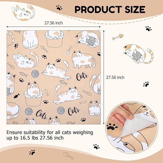 Shinylin 2 Pcs 27.6" Cat Grooming Wraps for Cutting Nails Self Adherent Cat Swaddle Wraps Anti Scratch Anti Escape Pet Tool for Medicine Nail Clipping Teeth Brushing Ear Cleaning