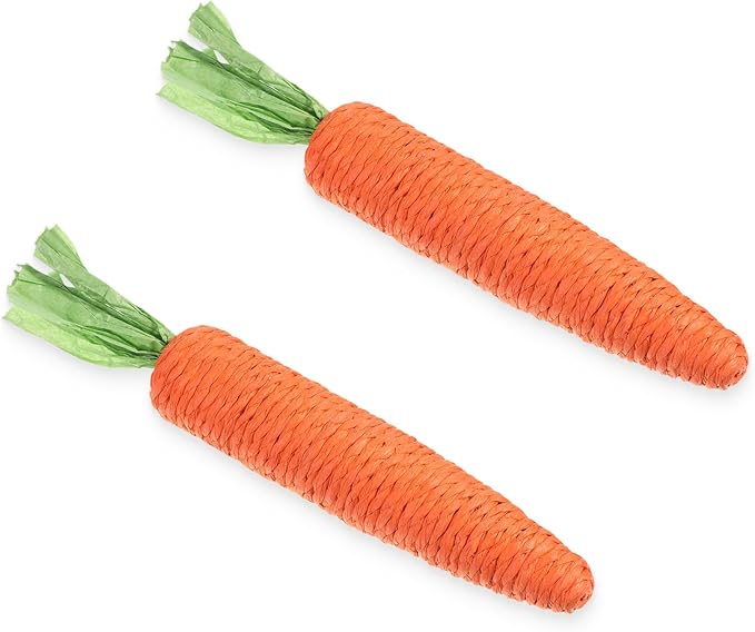 2 PCS Kitten Teething Toys for Indoor Cats, Cat Chew Toy Natural Sisal Cat Teething Toys Orange Carrot Interactive Cats Kicker Toy Interactive Kitten Kicker for Indoor Kitty Exercise