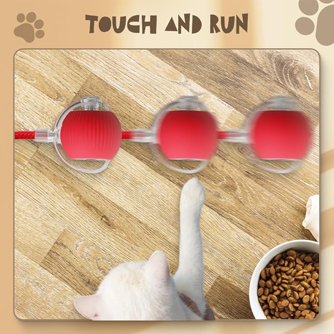 Interactive Cat Toys for Indoor Cats, 2026 New Interactive Pet Toy Ball, Cat Toy Ball for Bored Indoor Cats, Smart Rolling Ball for Dogs & Cats (Pink)