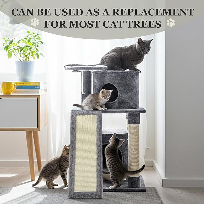 Dansydaisy Cat Tree Replacement Parts 23.8 x 8.5 Inch Cat Tree Tower Accessories Sisal Ladder Scratching Board Kitty Scratcher Refill Board Furniture Parts for DIY Indoor Kitten Condo Activity Center