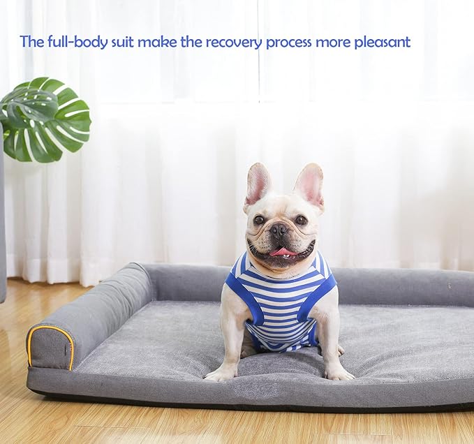 Dog Surgery Recovery Female Spay Suit, Surgeial Recovery Onesie for XXX-Large Female Spaying Recovery,Blue 3XL